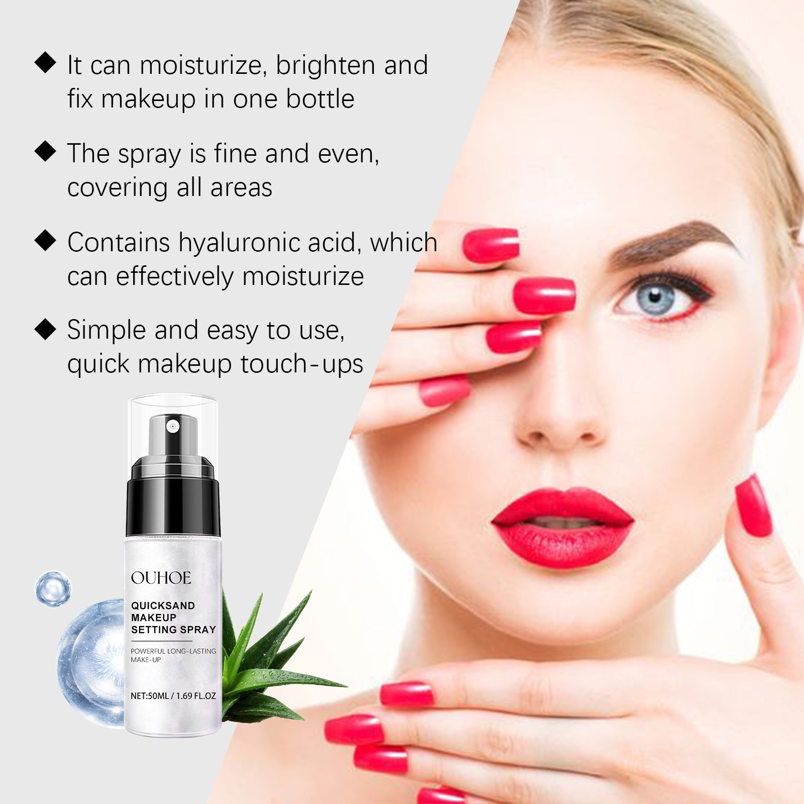 Quicksand Setting Spray Natural Lightweight Multi-Effect Moisture Moisture Mist Refreshing Portable Makeup Spray