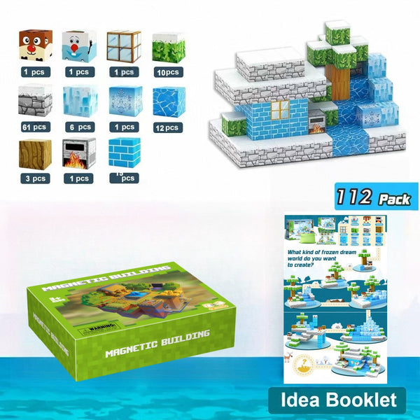 My Building World Magnetic Cube DIY Cherry Blossom Mountain Children's Educational Puzzle Assembly Toy Gift