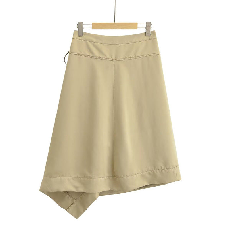 Summer New  Style Women's Fashionable Elegant Wrap Skirt with Mid-Waist and Midi Length