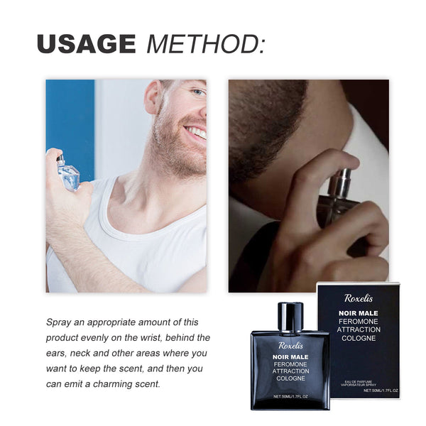 Noir Male Feromone Attraction Cologne, Fragrance Refreshing Mild Not Pungent Lasting Fragrance Release Charm Date Atmosphere Perfume