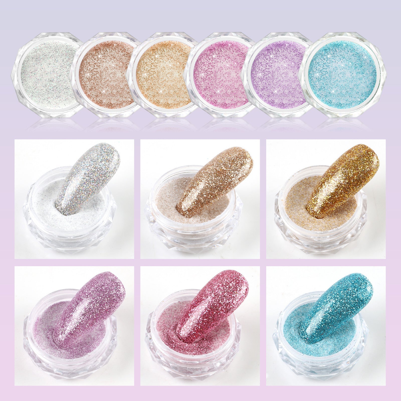 Crystal Powder Carved Pollen Coscelia Crystal Color Powder European And American Crystal Nail Extension Nail