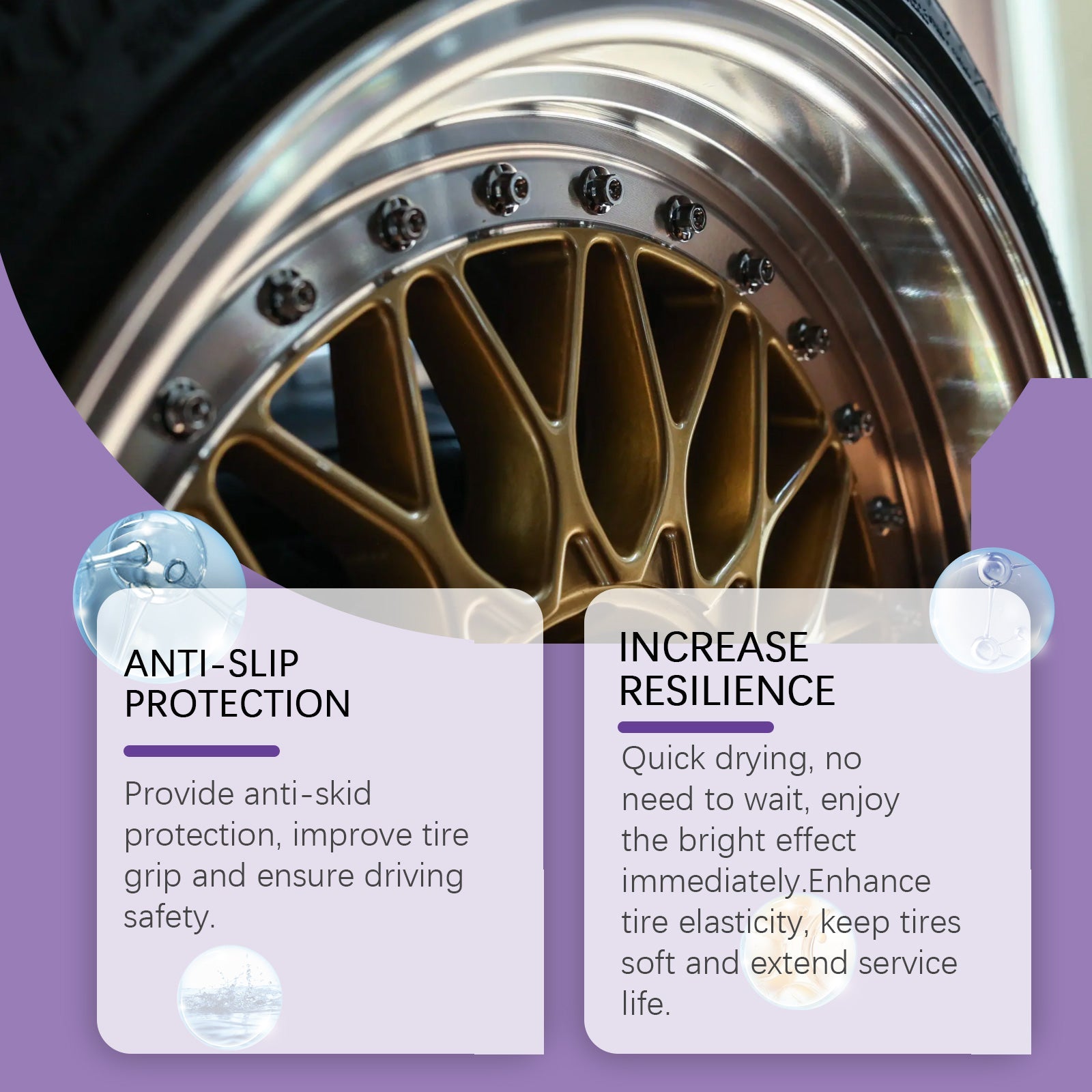 Automobile Tire Polish, Tire Stain Cleaning Refurbished Waterproof Anti-Fouling Protection Tire Aging