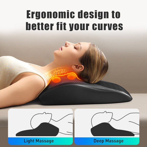 Deep Kneading Neck Shoulder Heat Relax Massage Pillow