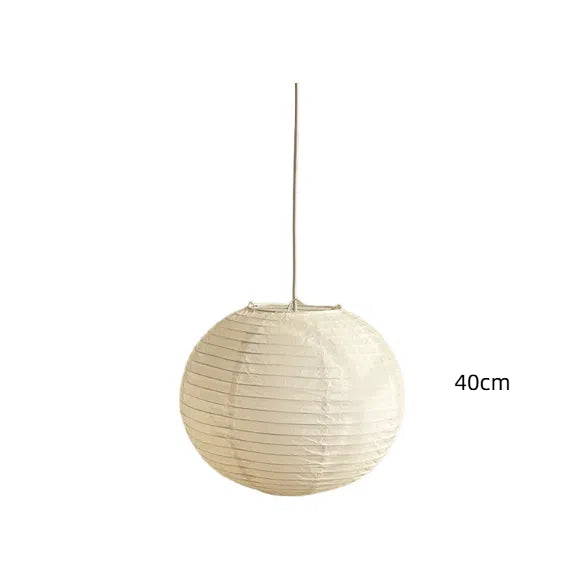 White Japanese style pendant light simple living room round rice paper round LED pendant light