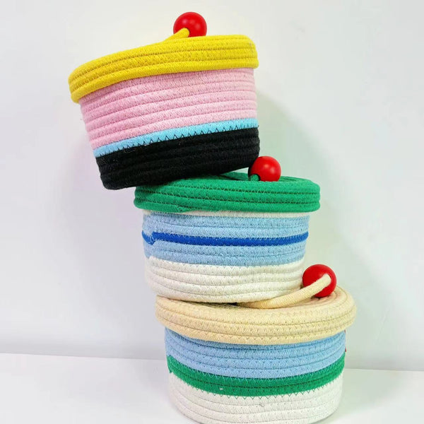 Home Cotton Weaving Storage Basket Ins Wind Vegetable Toy Storage Basket Living Room Miscellaneous Display Underwear Storage Basket