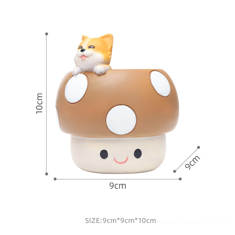 Horticultural Cartoon Creative Fun Mushroom Resin Flower Pot Container Desktop Landscape Potted Flower Utensils