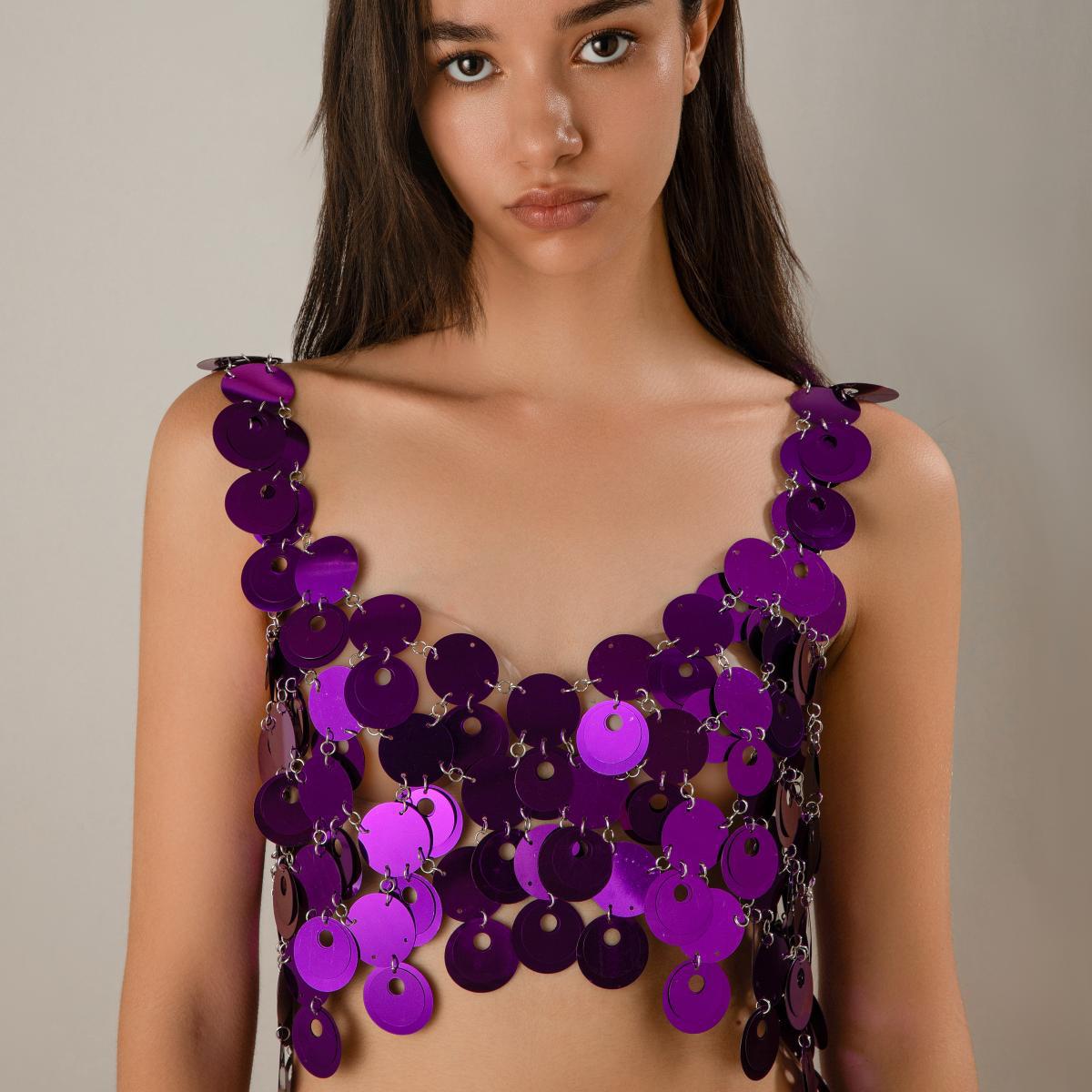 exy suspender hollow sequin skirt, nightclub trendy women's thin half skirt, body chain