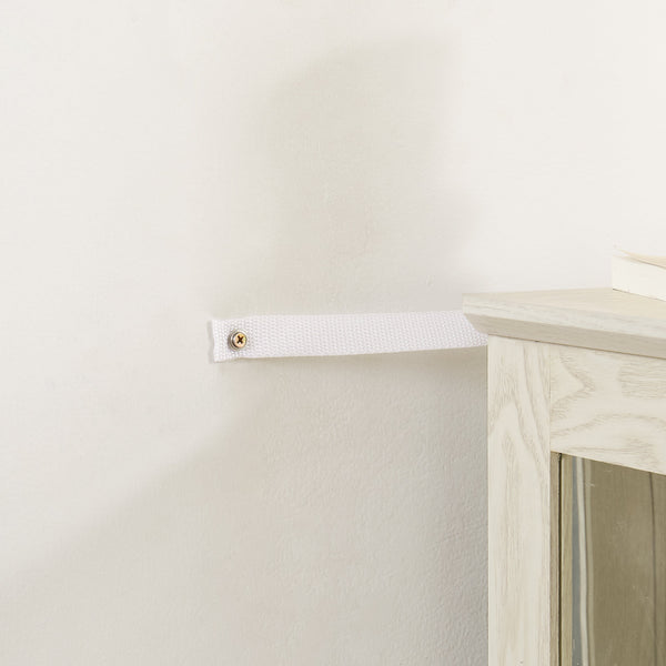 Light colored glass cabinet Curio display cabinet with adjustable glass frame, 2 doors and 1 drawer, including white light bulbs