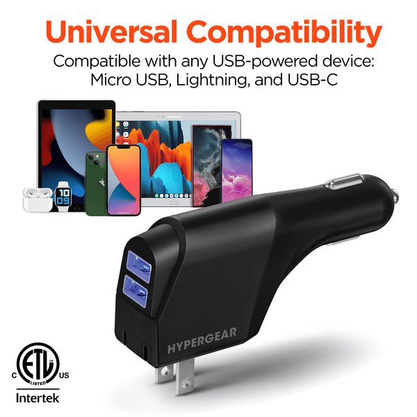HyperGear Hybrid 2.1A Dual USB Car/Wall Charger