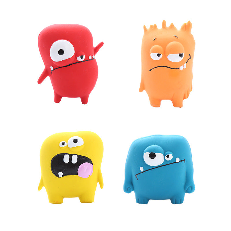 Cute Monster Shaped Latex Squeaky Dog Toy Durable and Easy to Clean Pet Toy