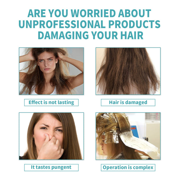 Collagen Hair Straightening Cream, Repair Damaged Hair To Smooth Frizz And Split Free Smoothing Cream