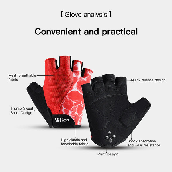 Outdoor Sports Fitness Half Finger Cycling Gloves Silicone Shock Absorbent Breathable Wear Resistant Half Finger Cycling Gloves