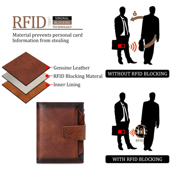 Men's short genuine leather wallet first layer cowhide Korean style fashion casual wallet driver's license wallet father's day gift