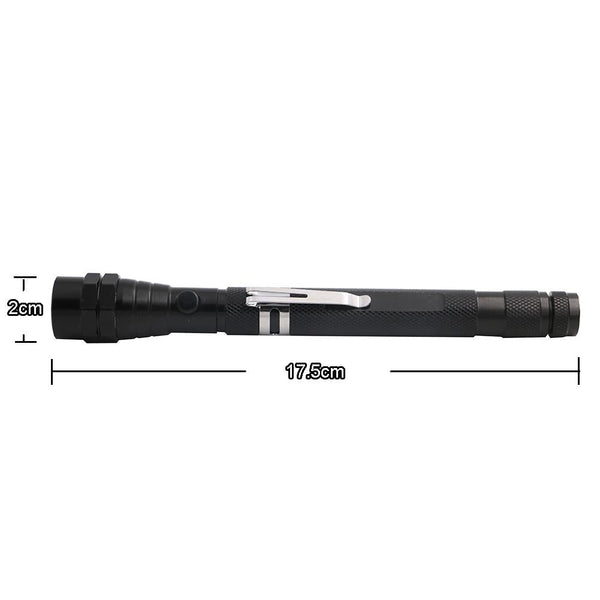 Outdoor Camping Tactical Flash Light Torch Spotlight 3x LED Telescopic Flexible Magnetic LED