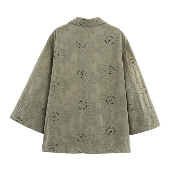 Elegant Embroidered Blazer and Straight Pants Set Style