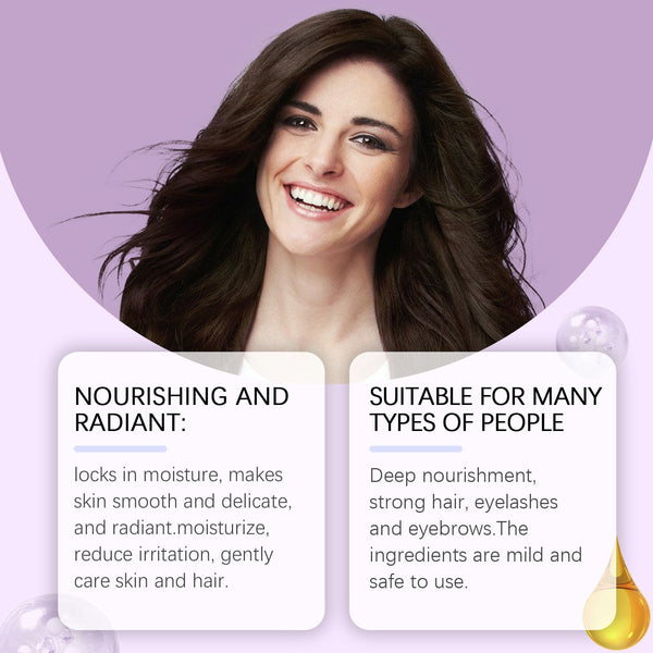 Ouhoe Black Castor Oil Eyebrow Eyelash Hair Soft Shine Skin Care Multi-Effect Care Essential Oil