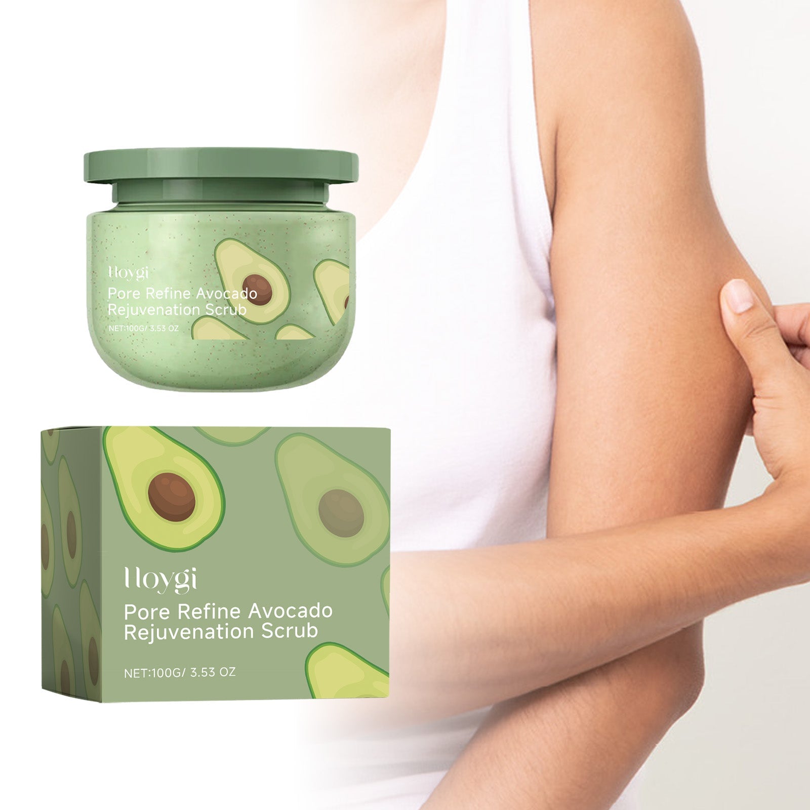 Avocado Ice Cream Scrub, Full Body Cleanse Exfoliating Dead Skin Shower Refresh Body Scrub