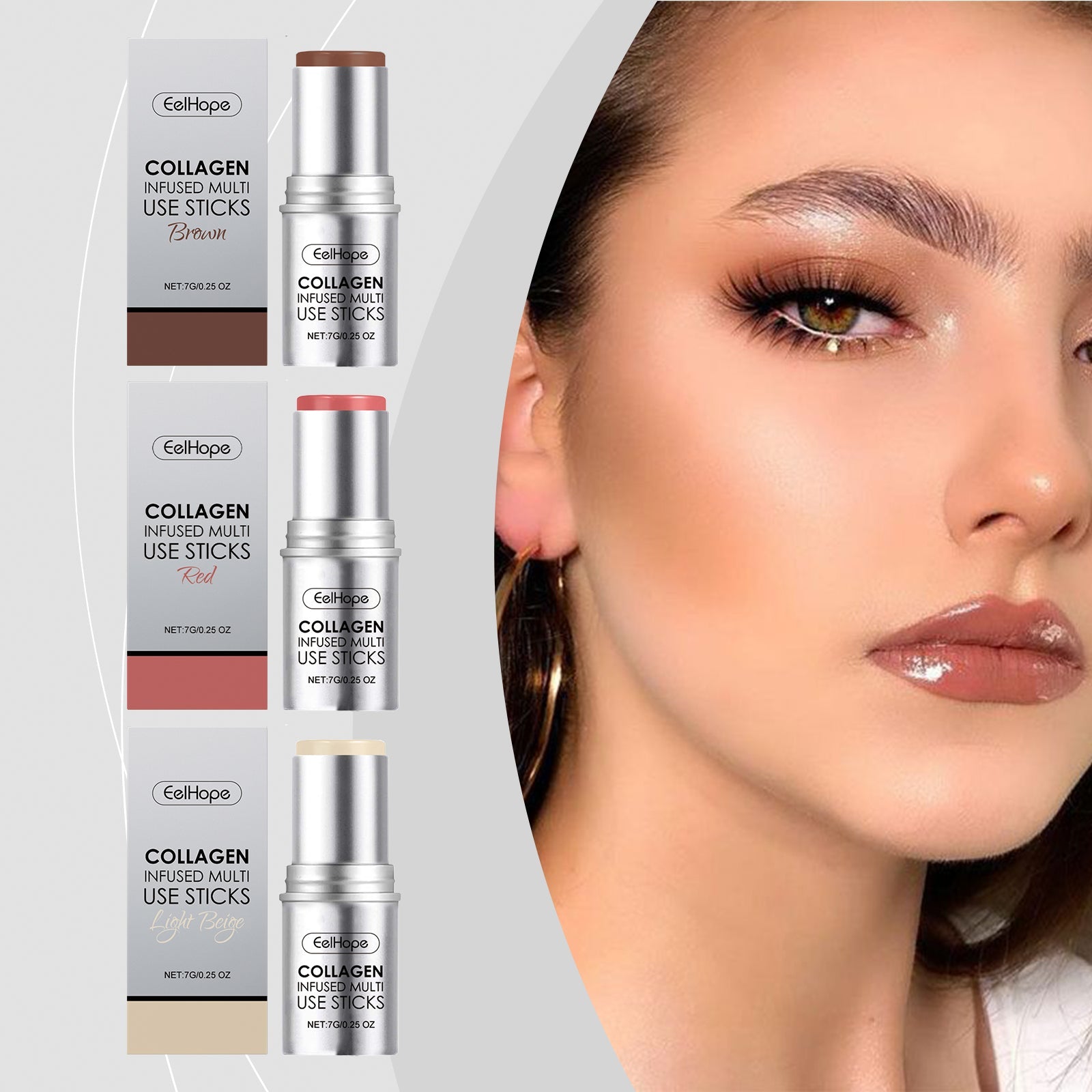Collagen Makeup Stick Moisturizes Natural Multicolor Blush Stick