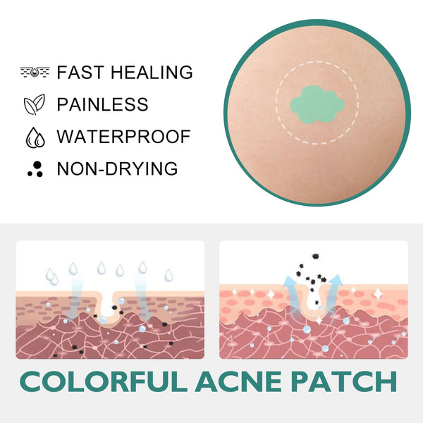 Colorful Acne Patch, Repair Pit Acne Print Smooth Skin Lightening Spot Clear Acne Facial
