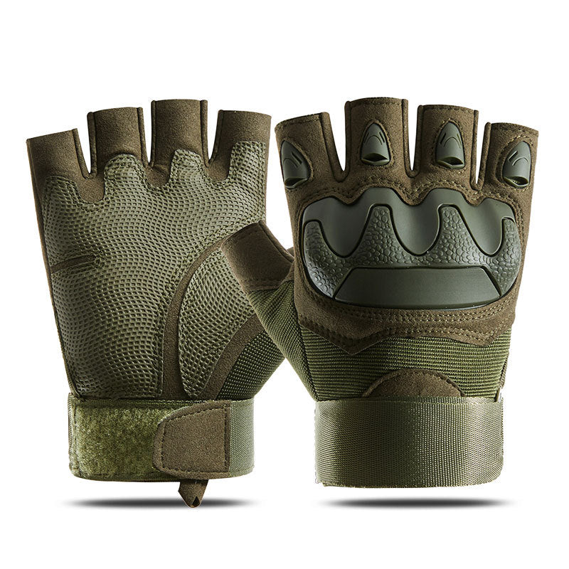 Tactical half-finger gloves men's soft shell protective microfiber special forces military fans sports cycling outdoor