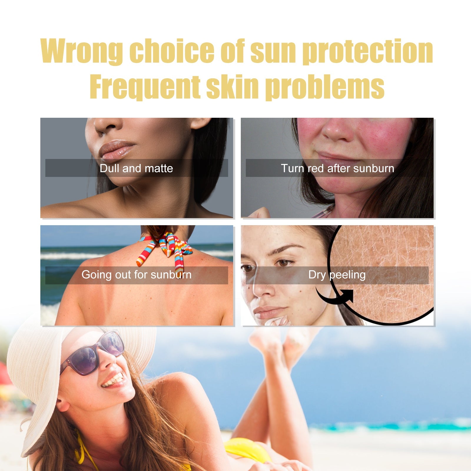 Rose UV Protection Cream, Outdoor UV Brightening Skin Portable Dry Oil Protective Cream