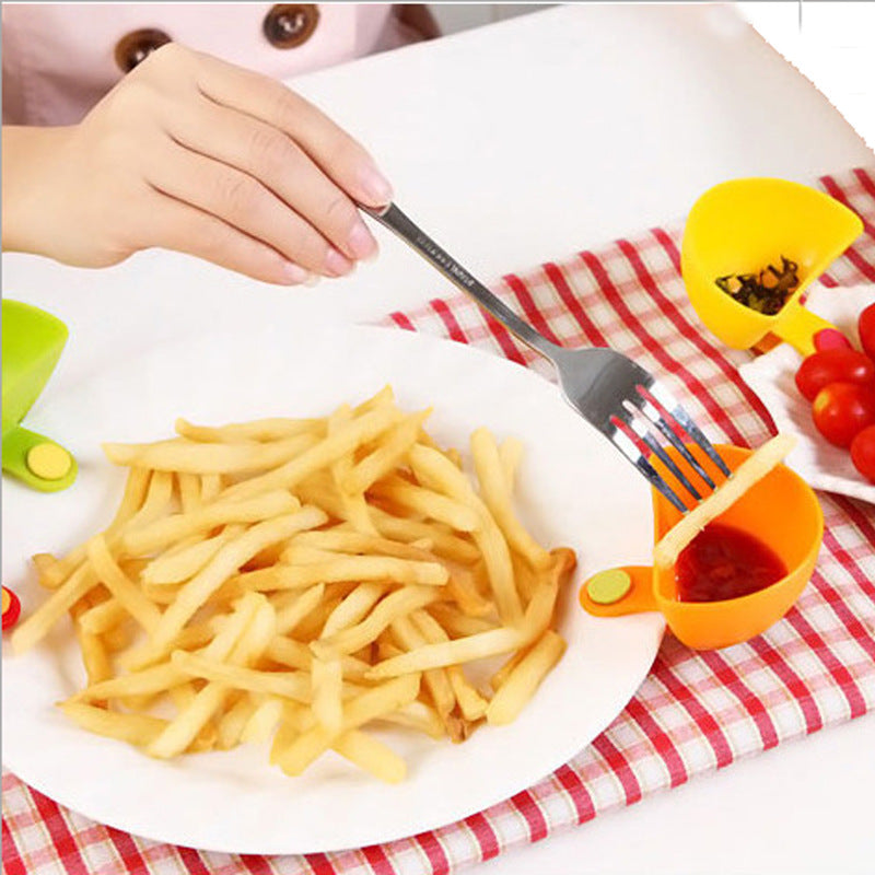 Creative plastic snack spoon with versatile bowl plate seasoning dish salad dressing box for kitchen use