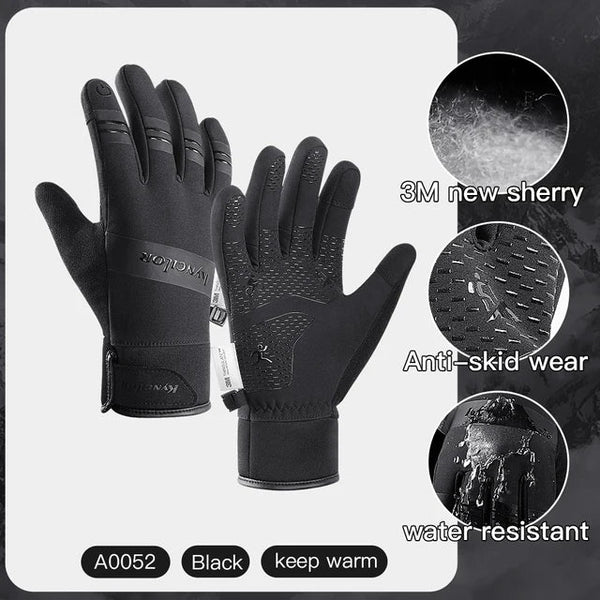 Outdoor new cycling warm cycling gloves thickened and plush comfortable touch screen anti splash and anti slip