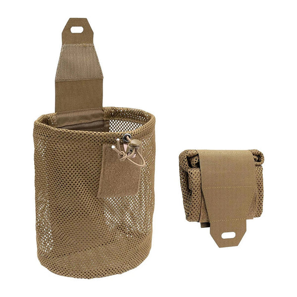 Tactical Dump Pouch Foldable High Capacity Nylon Mesh MOLLE Belt Compatible Lightweight Durable