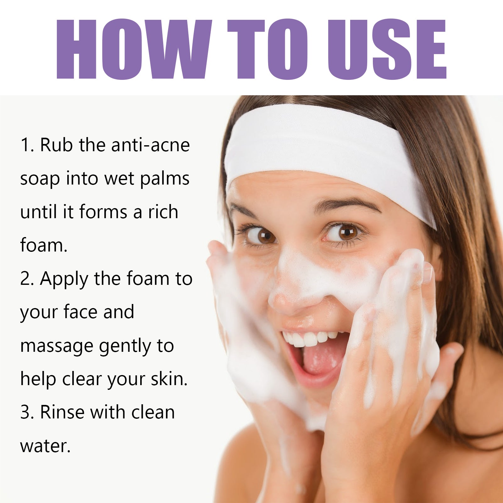 Lavender Oil Control Acne-Cleansing Soap For Cleansing Facial Skin Pores Oil Control Acne-Moisturizing Cleansing Soap