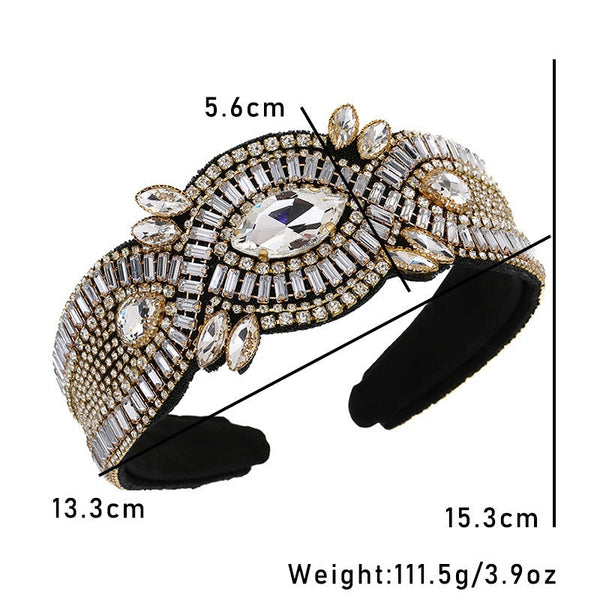 Fashionable Super Flash Claw Chain Colorful Water Diamond Hair Hoop Cross Head Hoop Female