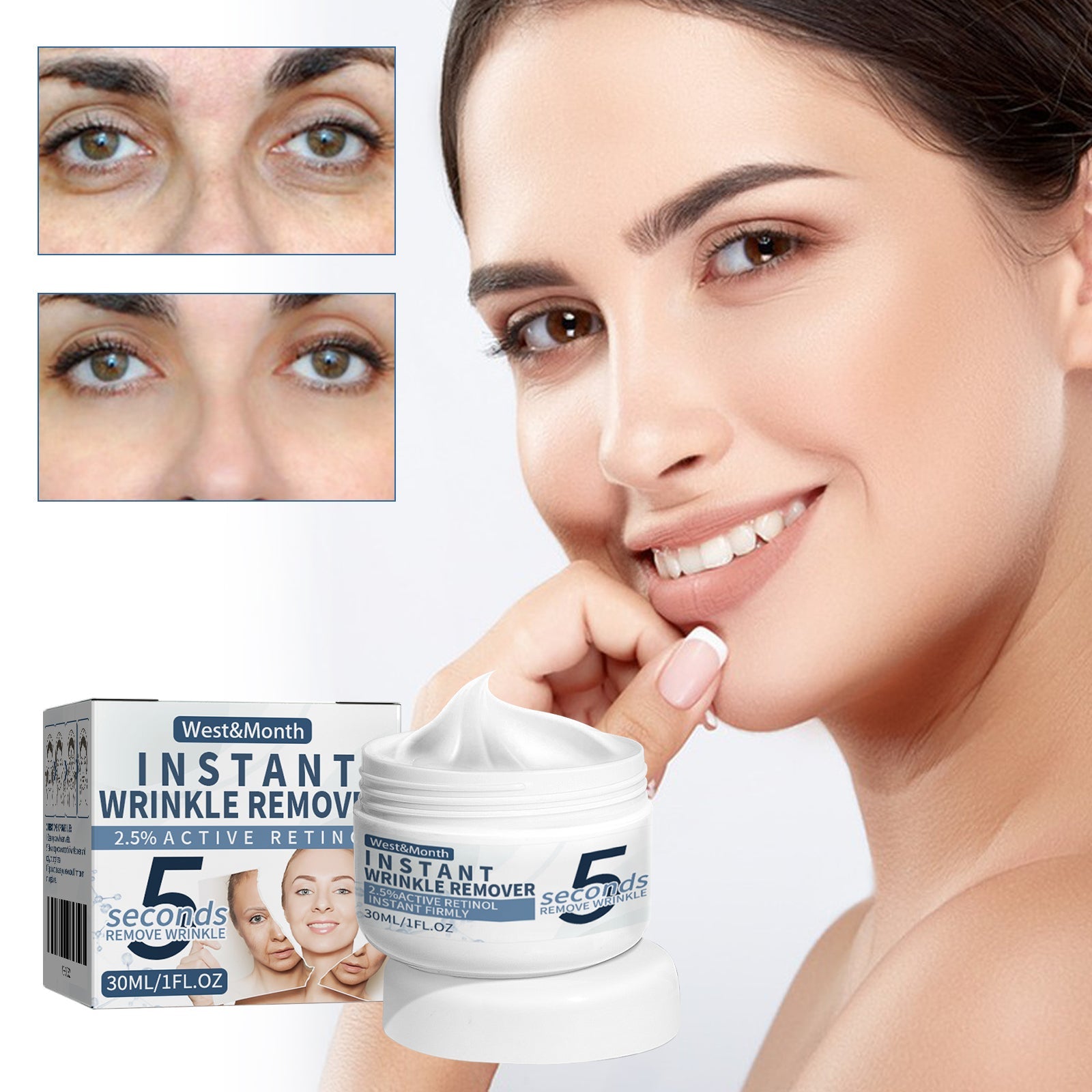 5 Seconds Retinol Cream To Reduce Fine Lines Under Eyes Hydrating Moisturizing Cream To Soften Skin