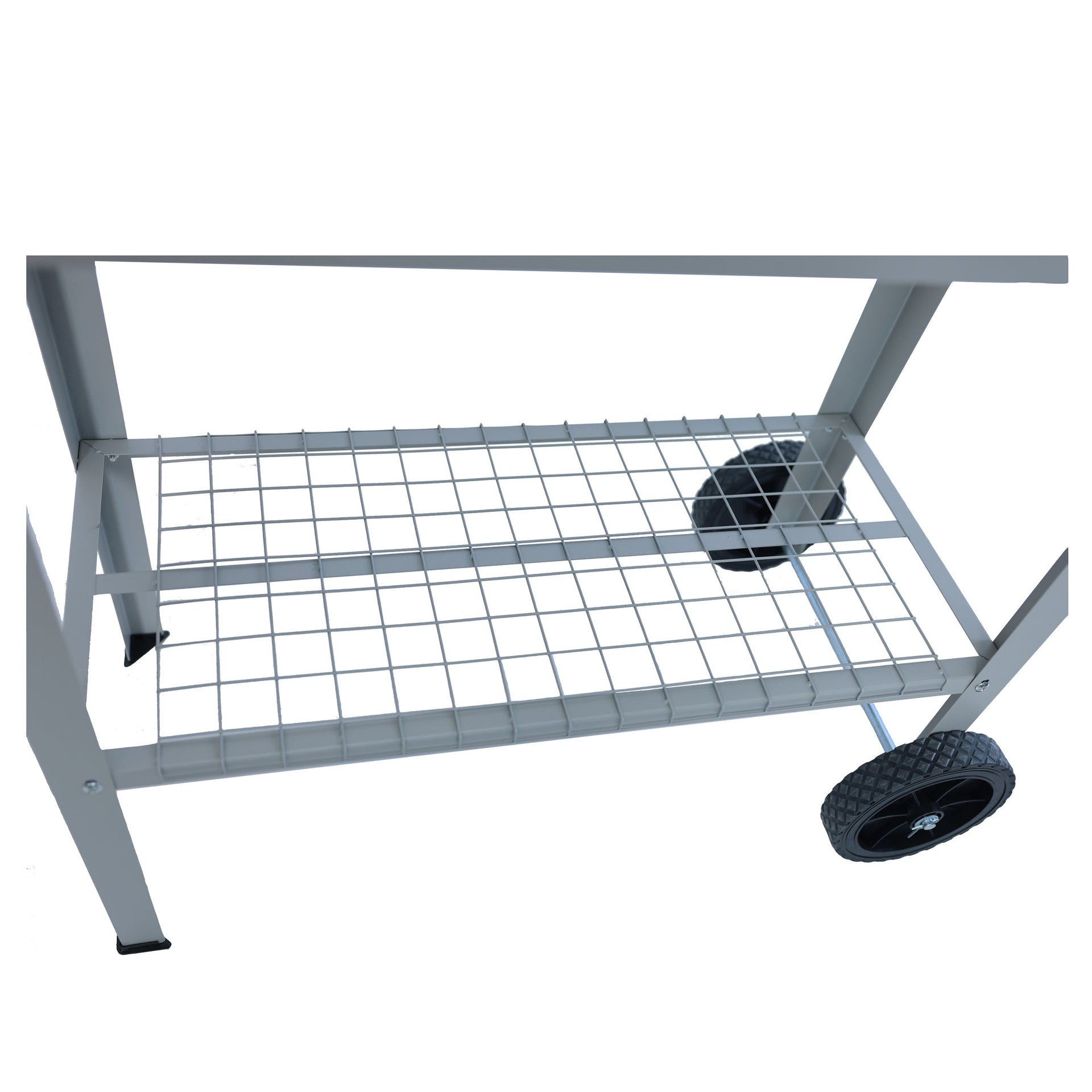 Aveyas mobile metal elevated garden bed cart, with legs, elevated flowerpot box with wheels (gray)