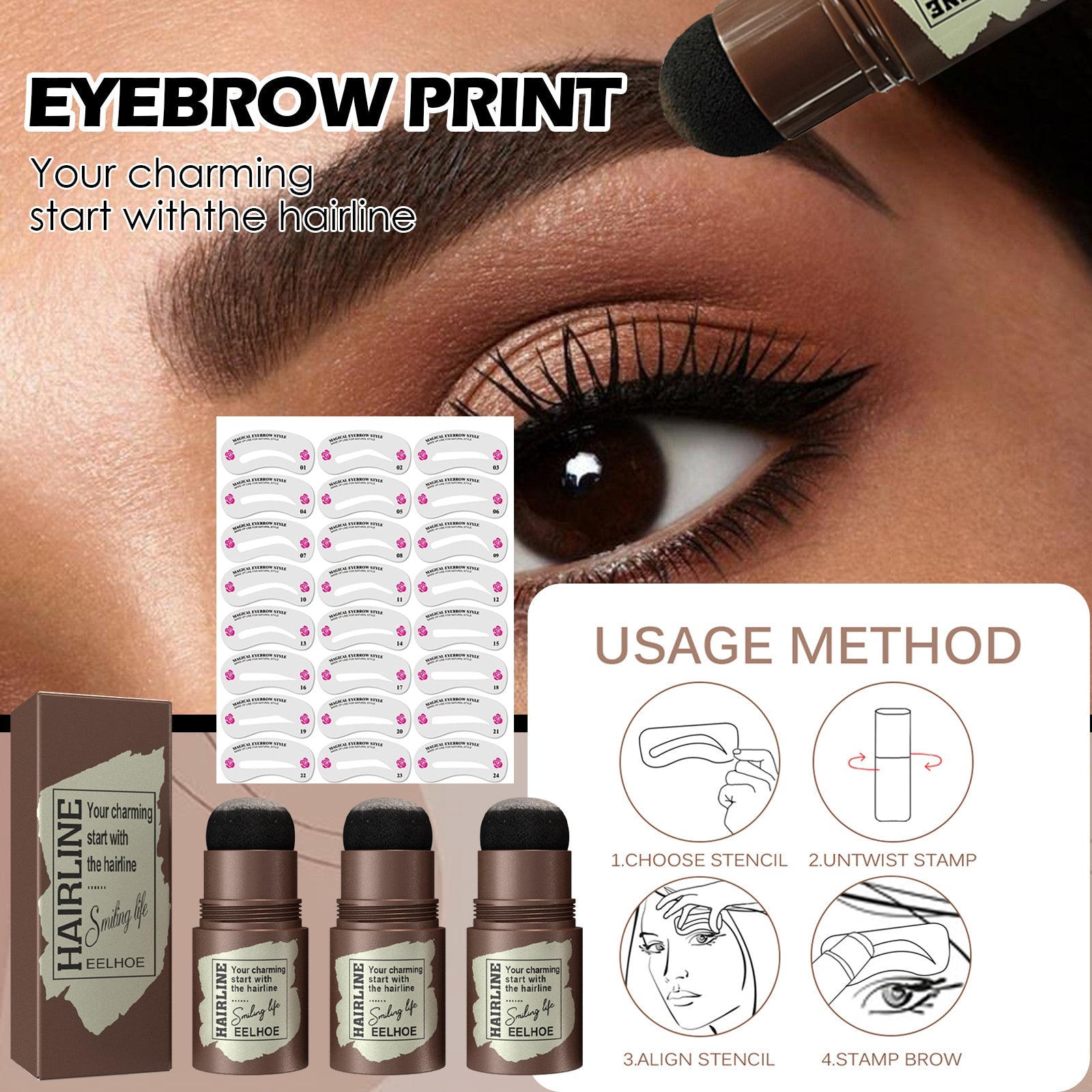 Hairline Brow Print Brow Cake Hairline Brow Print Natural Lazy Eyebrows Quick Makeup Brow Print