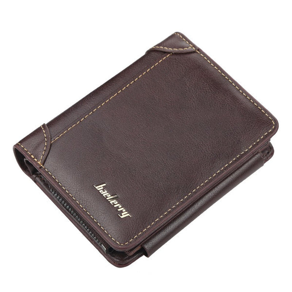Wallet Men's Short Multi Card Position Three Fold Zipper Zero Wallet Fashion Thin Card Bag Men