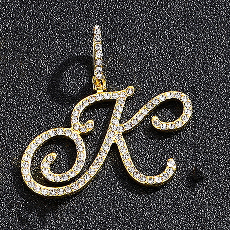 Hip hop accessories grass letter pendant melon seed buckle Cuban chain accessory