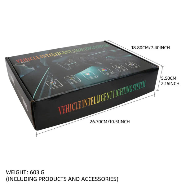 10 in 1 Car LED Acrylic Light Strip RGB Symphony Auto Interior Strip Lights Remote/APP Control Decorative Atmosphere Lamp