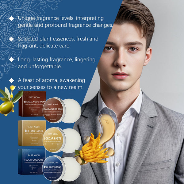 Solid Balm Men's Charm Solid Balm Fresh Natural Long-Lasting Fragrance Balm