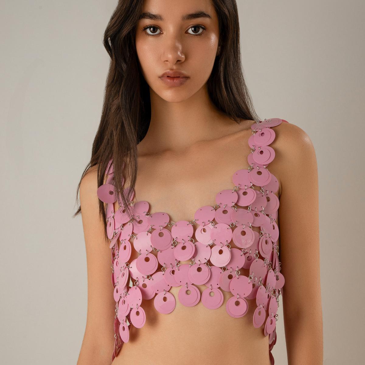 exy suspender hollow sequin skirt, nightclub trendy women's thin half skirt, body chain