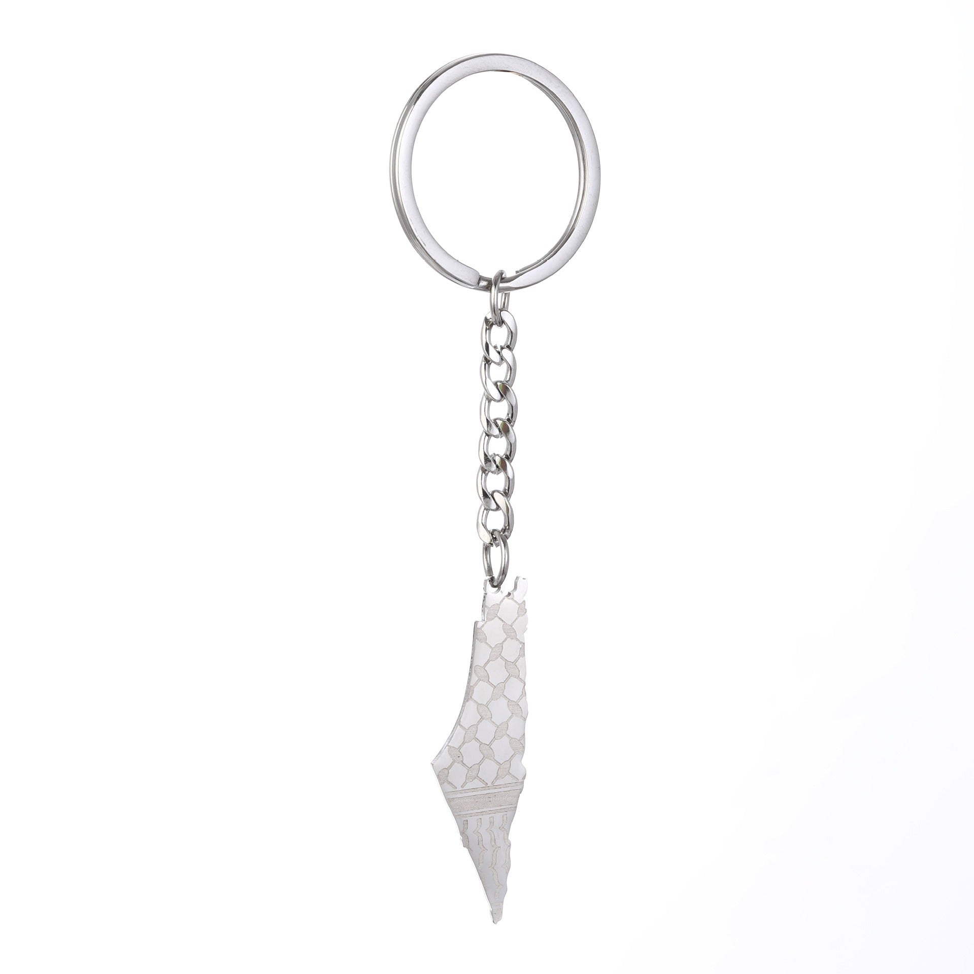 Israel Palestine Map Flag Drip Oil Stainless Steel Keychain Fashion Men's and Women's Stainless Steel Keys