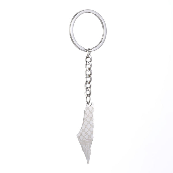 Israel Palestine Map Flag Drip Oil Stainless Steel Keychain Fashion Men's and Women's Stainless Steel Keys