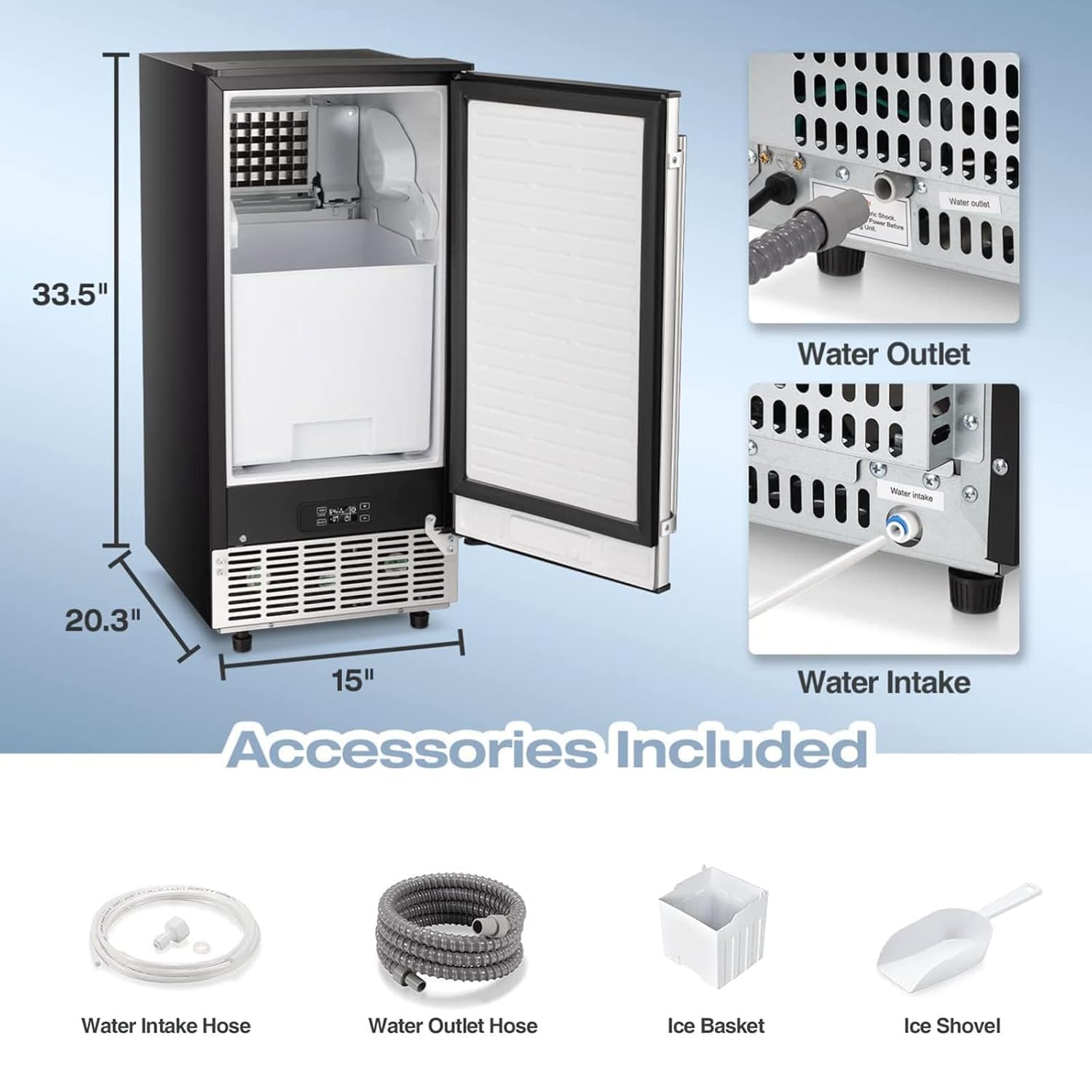 100LBS/200LBS/265LBS  Freestanding Commercial Ice Maker Z5845A