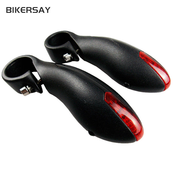 Mountain Bike Steering Handlebar Light LED With Light Auxiliary Handlebar Horn Handle Cover Safety Warning Bicycle Equipment Accessories