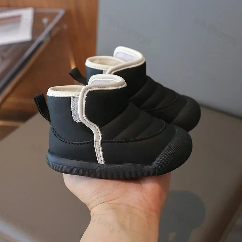 Autumn Winter Children Snow Boots Baby Girls Boys Boots Soft Sole Non-slip Infant Toddler Shoes Outdoor Thick Plush Kids Boots