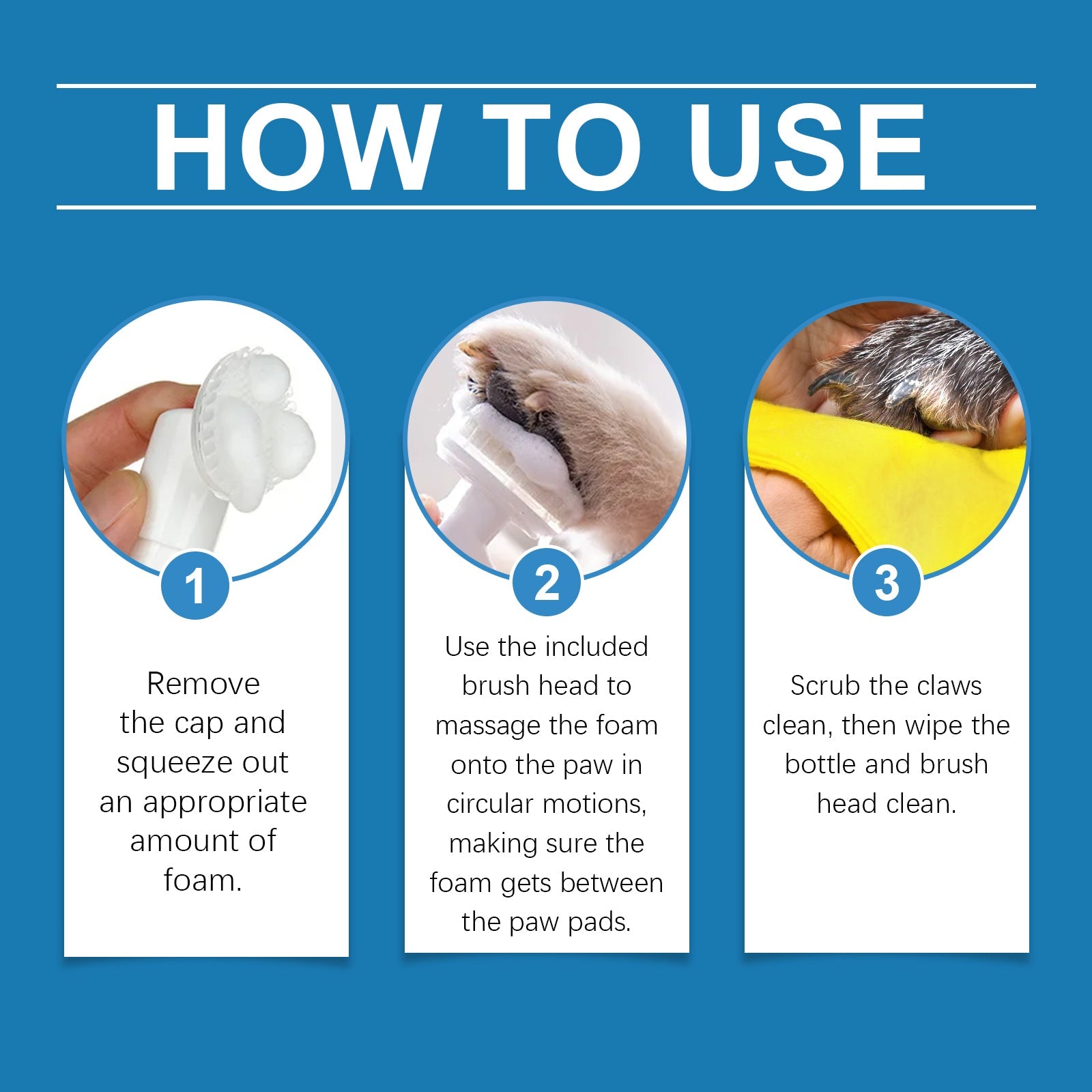 Pet Paw Cleaner Deep Wash Feet For Dogs And Cats Soles And Pads Care Foam