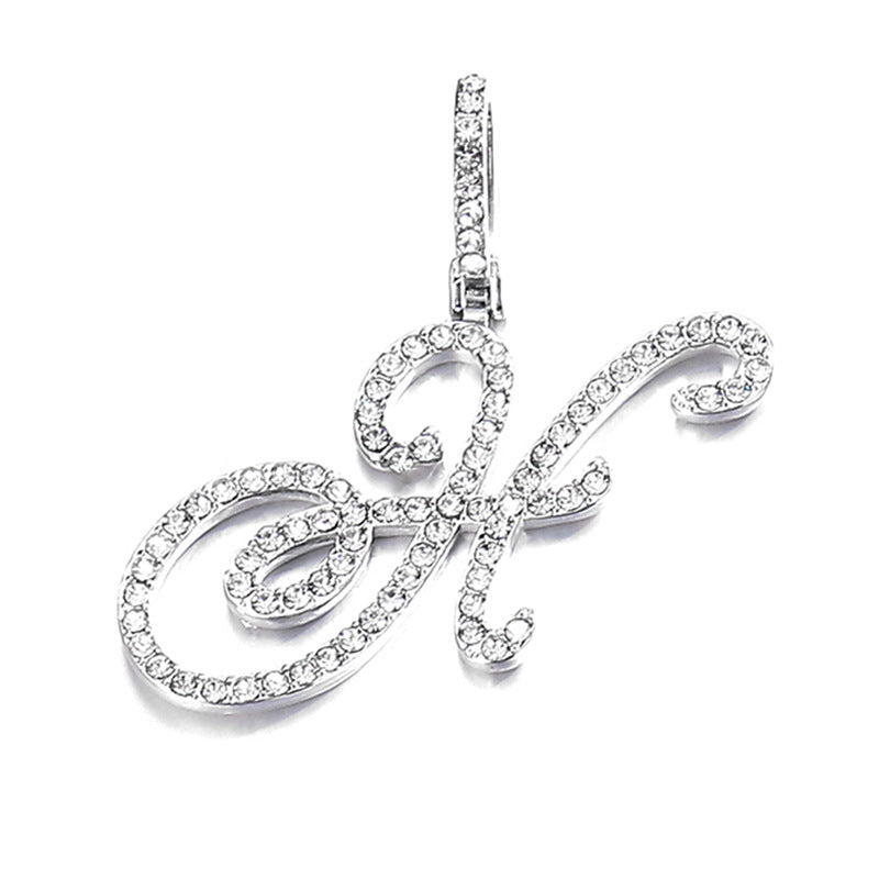 Hip hop accessories grass letter pendant melon seed buckle Cuban chain accessory