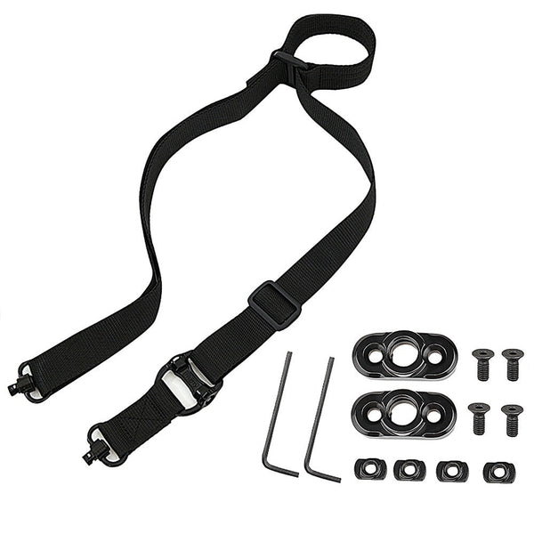 QD Buckle Double point Tactical Nylon MS4 Tactical Gun Rope Slanting Double point Strap Outdoor Real Person CS Training Nylon Gun Strap