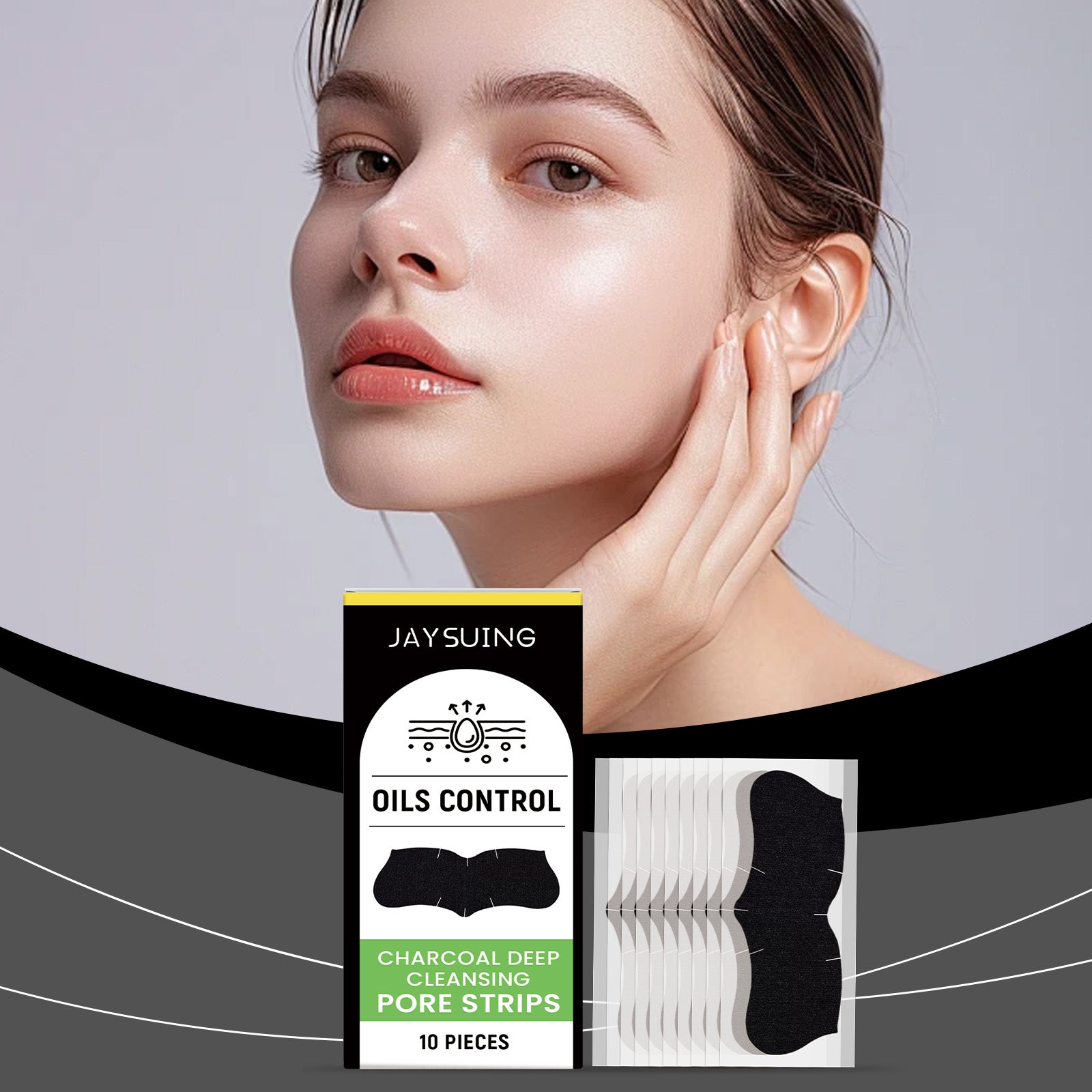 Charcoal Pore-Clearing Nasal Patch Clean Blackhead Acne Pore-Tightening Nasal Patch