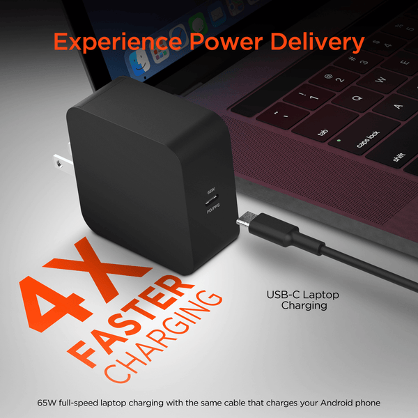 HyperGear SpeedBoost 65W USB-C PD Laptop Wall Charger with PPS