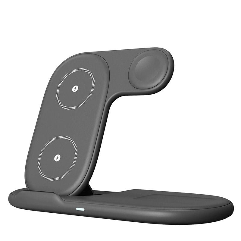 Folding 3-in-1 wireless charger suitable for iPhone earphones, watches, wireless fast charging phone holder