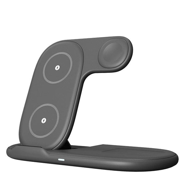 Folding 3-in-1 wireless charger suitable for iPhone earphones, watches, wireless fast charging phone holder